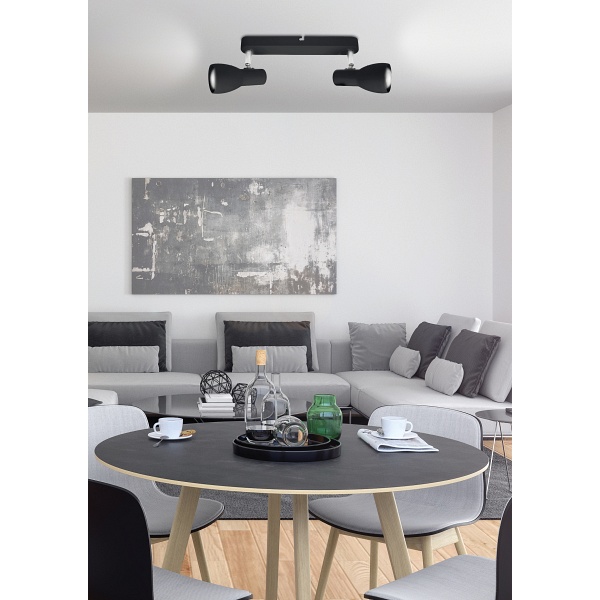 Picardo Lampa Sufitowa Listwa 2X40W E14 Czarny Matowy Candellux