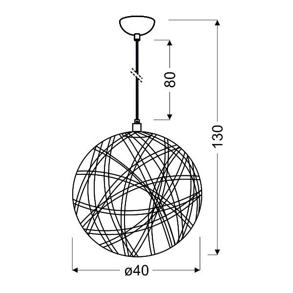 Frida Lampa Wisząca 40 1X60W E27 Czarny Candellux