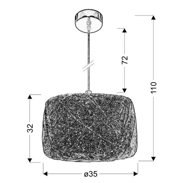 Panda Lampa Wisząca 35 1X60W E27 Kremowy Candellux