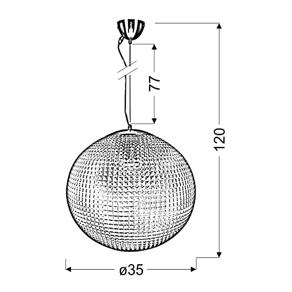 Lucida Lampa Wisząca 35 1X60W E27 Bezbarwny Candellux