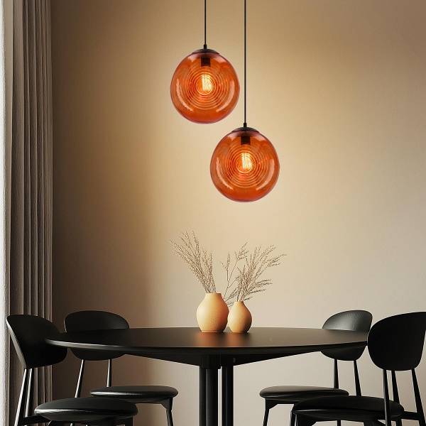 Lampa wisząca Club 28 pomarańczowa 1x60w - Candellux