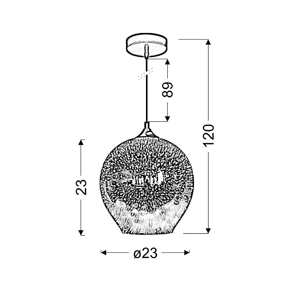 Galactic 2 Lampa Wisząca 23 1X60W E27 3D Candellux