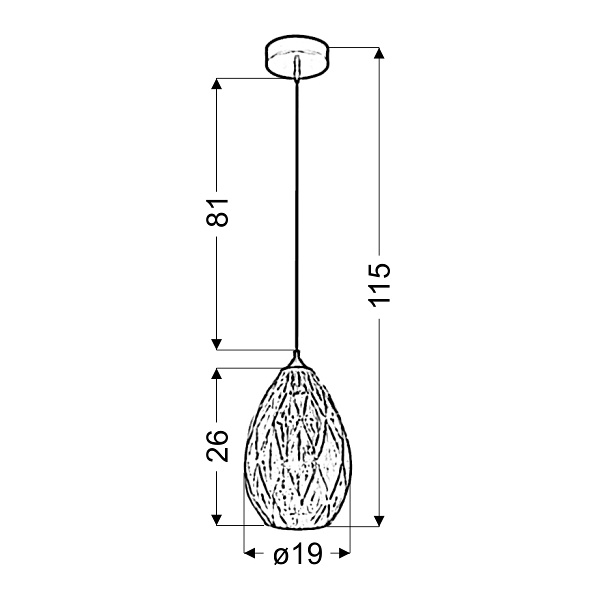 Gran Lampa Wisząca 19 1X60W E27 Złoty Candellux
