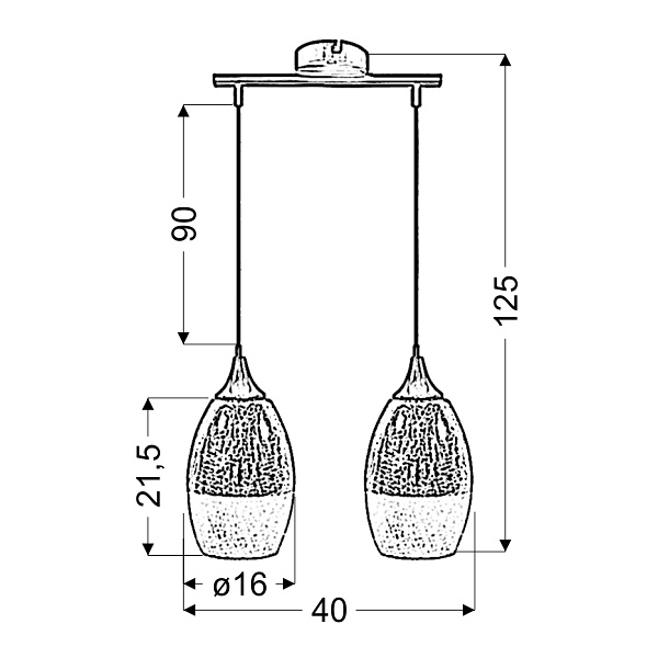Celia Lampa Wisząca 2X60W E27 Srebrny Candellux