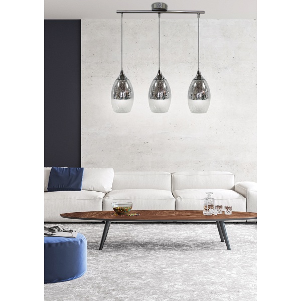 Celia Lampa Wisząca 3X60W E27 Srebrny Candellux