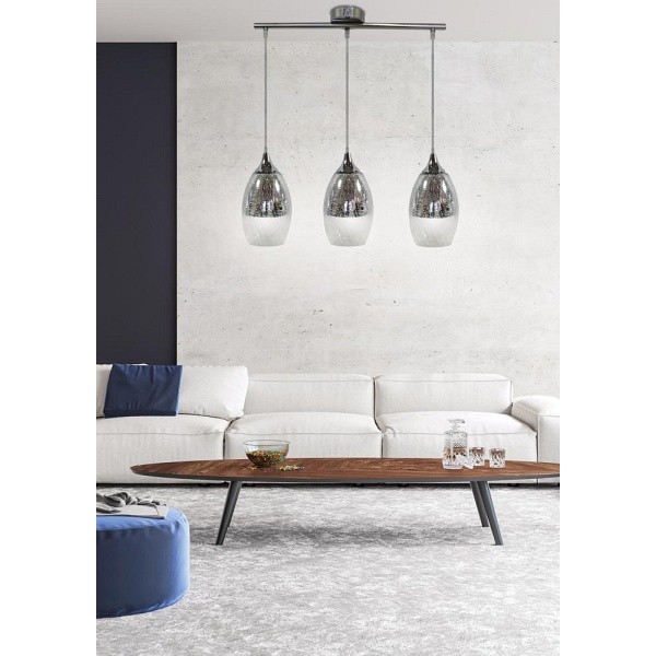 Celia Lampa Wisząca 3X60W E27 Srebrny Candellux