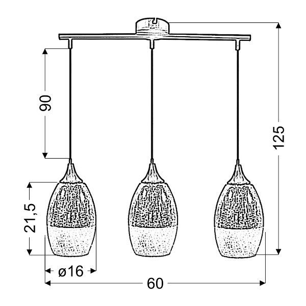 Celia Lampa Wisząca 3X60W E27 Srebrny Candellux