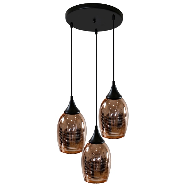 Marina Lampa Wisząca Talerz 3X60W E27 Miedziany Candellux