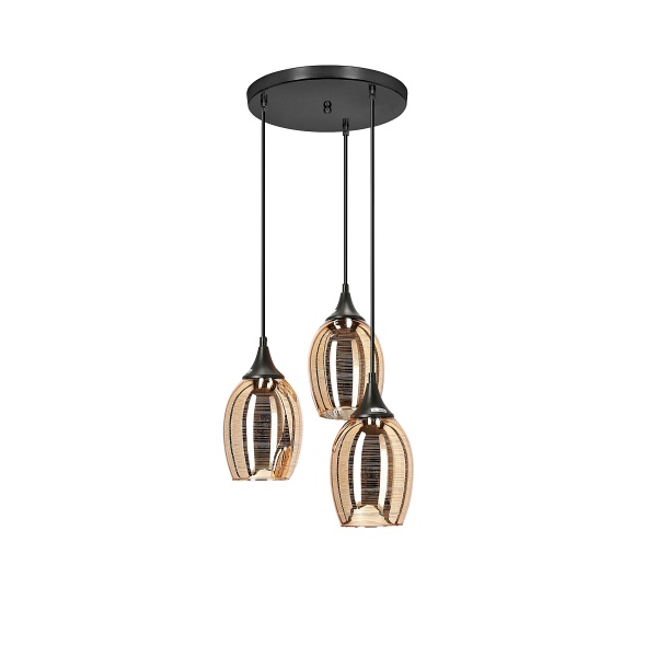 Marina Lampa Wisząca Talerz 3X60W E27 Miedziany Candellux