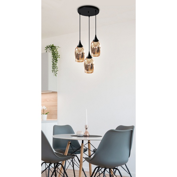 Marina Lampa Wisząca Talerz 3X60W E27 Miedziany Candellux