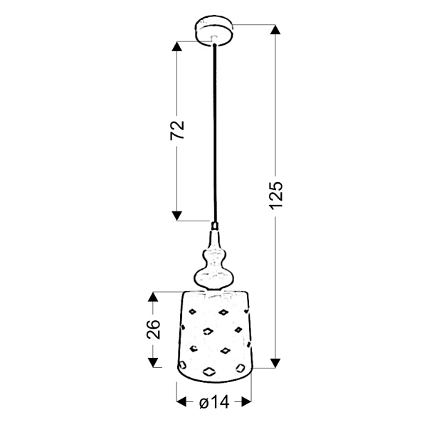 Hamp Lampa Wisząca 15/26 1X60W E27 Biały Candellux