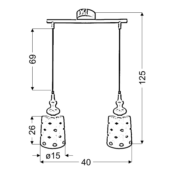 Hamp Lampa Wisząca 2X60W E27 Biały Candellux
