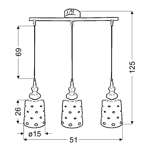 Hamp Lampa Wisząca 3X60W E27 Biały Candellux
