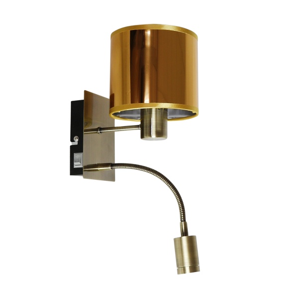 Sylwana Lampa Kinkiet 1X40W E14 + Led Z Wyłącznikiem Patyna / Złoty Candellux
