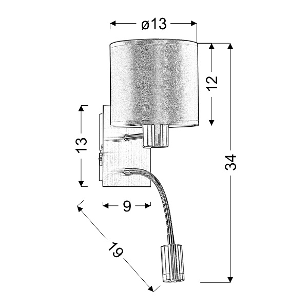Sylwana Lampa Kinkiet 1X40W E14 + Led Z Wyłącznikiem Patyna / Złoty Candellux