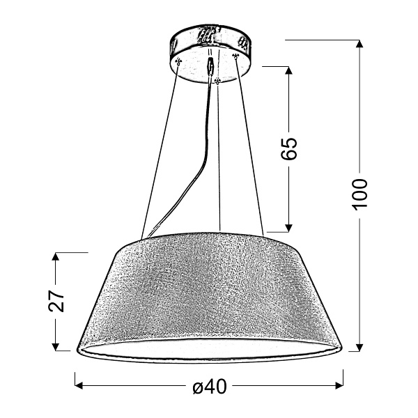 Gusto Lampa Wisząca Okrągły 40 19W Led Kremowy Candellux