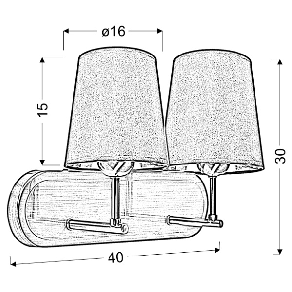 Milonga Lampa Kinkiet 2X60W E27 Satyna Candellux