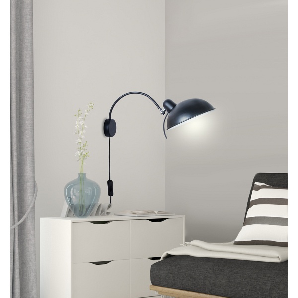 Nora Lampa Kinkiet 1X40W E14 Czarny Candellux