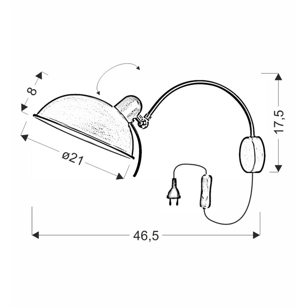 Nora Lampa Kinkiet 1X40W E14 Patyna Candellux