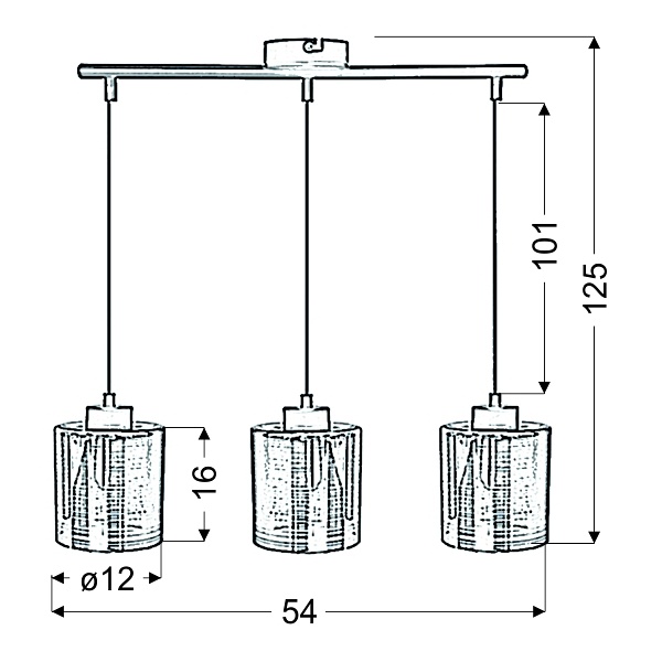 Cox Lampa Wisząca 3X60W E27 Chrom Candellux