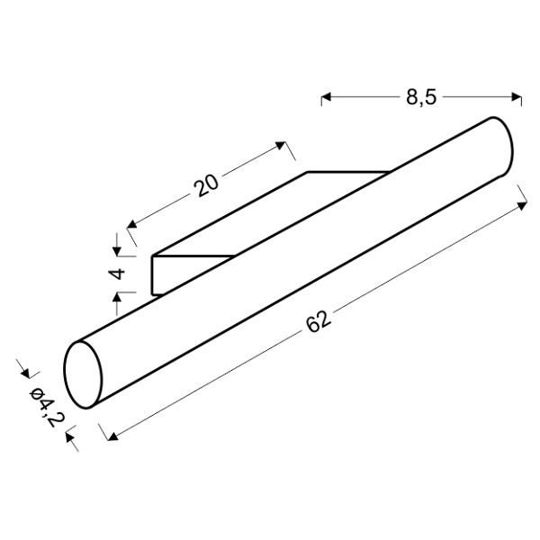 Universe Lampa Sufitowa Listwa Led 62 Cm 12W Ip44 4000 K Candellux