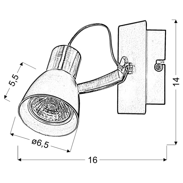 Markus Lampa Kinkiet 1X50W Gu10 Czarny+Miedziany Bez Żarówki Candellux