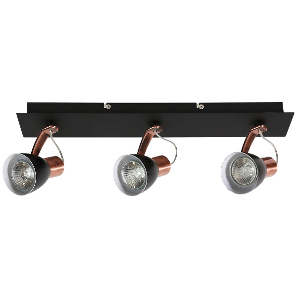 Markus Lampa Sufitowa Listwa 3X50W Gu10 Czarny+Miedziany Bez Żarówki Candellux