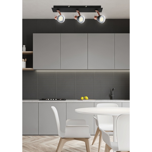 Markus Lampa Sufitowa Listwa 3X50W Gu10 Czarny+Miedziany Bez Żarówki Candellux