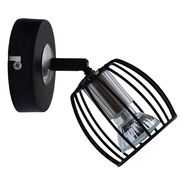 Zonk Lampa Kinkiet 1X3W Led Gu10 Czarny Matowy + Satyna Nikiel Candellux