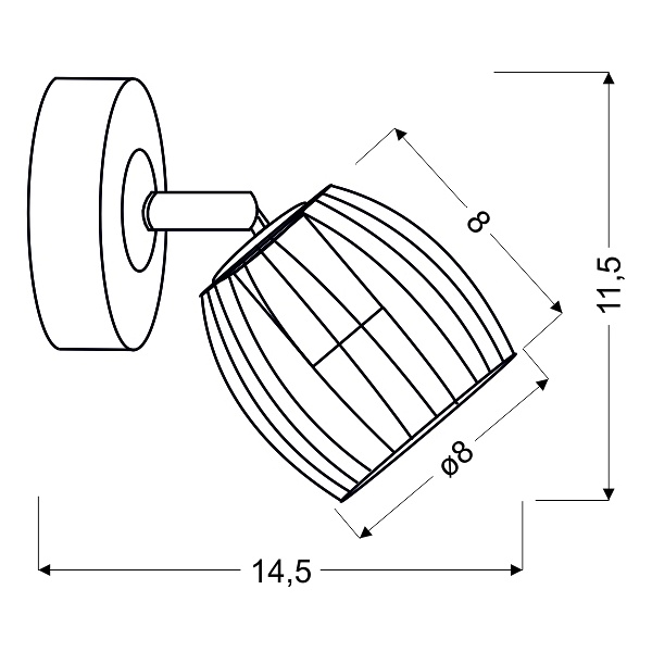 Zonk Lampa Kinkiet 1X3W Led Gu10 Czarny Matowy + Satyna Nikiel Candellux