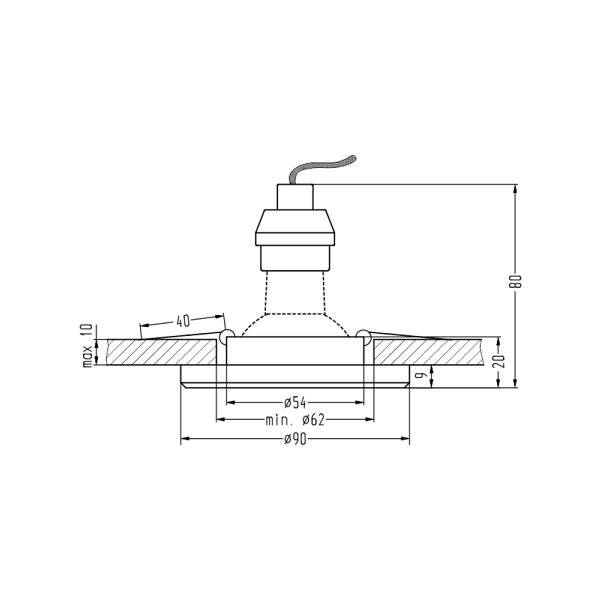Zestaw Trzech Opraw Ss-23 Ch/Tr+Wh Gu10 50W+Led Smd 230V Biały 2,1W Chrom Opr. Strop. Stała Okrągła Szkło Transparentne Candellux