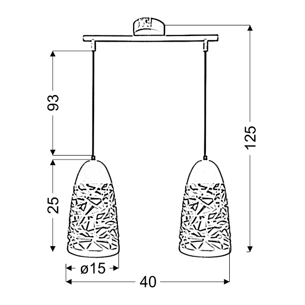 Sabrin Lampa Wisząca 2X60W E27 Biały Candellux