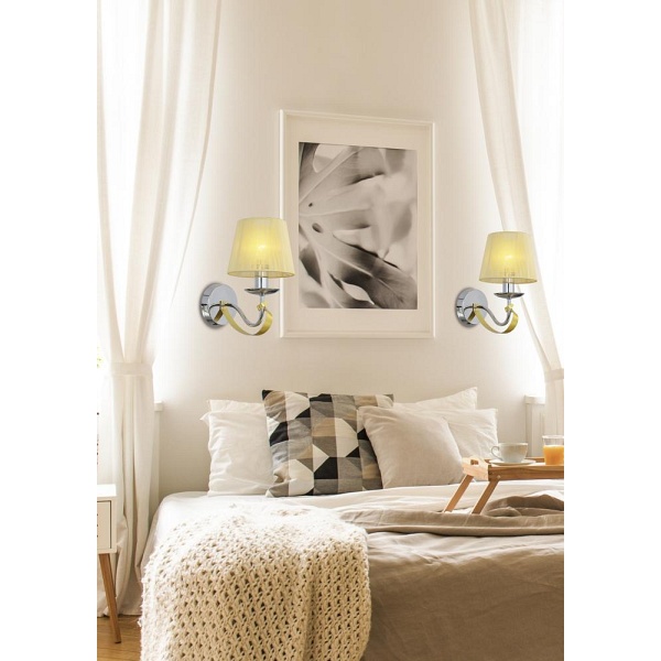 Diva Lampa Kinkiet 1X40W E14 Chrom/Złoty Candellux