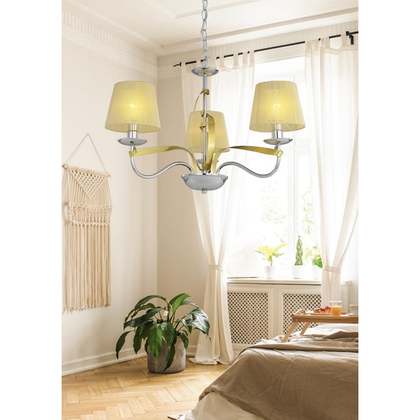 Diva Lampa Wisząca 3X40W E14 Chrom/Złoty Candellux