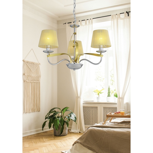 Diva Lampa Wisząca 3X40W E14 Chrom/Złoty Candellux