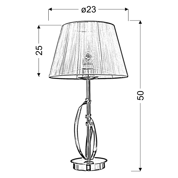 Diva Lampa Gabinetowa 1X60W E27 Chrom/Złoty Candellux