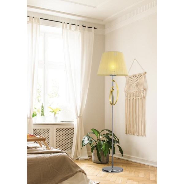 Diva Lampa Podłogowa 1X60W E27 Chrom/Złoty Candellux