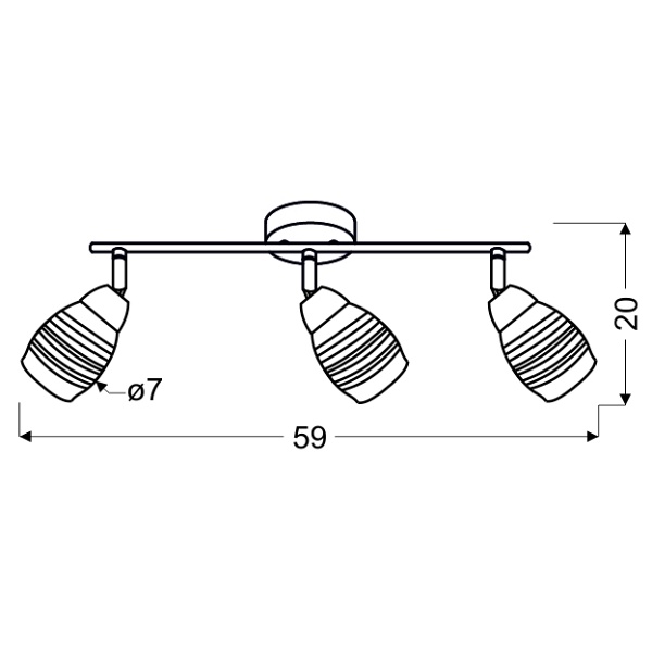 Jubilat Lampa Sufitowa Listwa 3X10W E14 Led Chrom Candellux