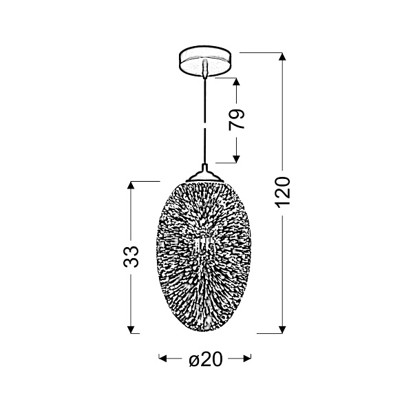Galactic 1 Lampa Wisząca 20 1X60W E27 3D Candellux