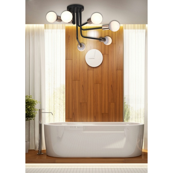 Spill Lampa Wisząca 6X60W E27 Czarny Candellux