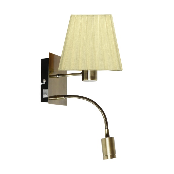 Sylwana Lampa Kinkiet 1X40W E14 + Led Z Wyłącznikiem Patyna / Żółty Kwadrat Candellux