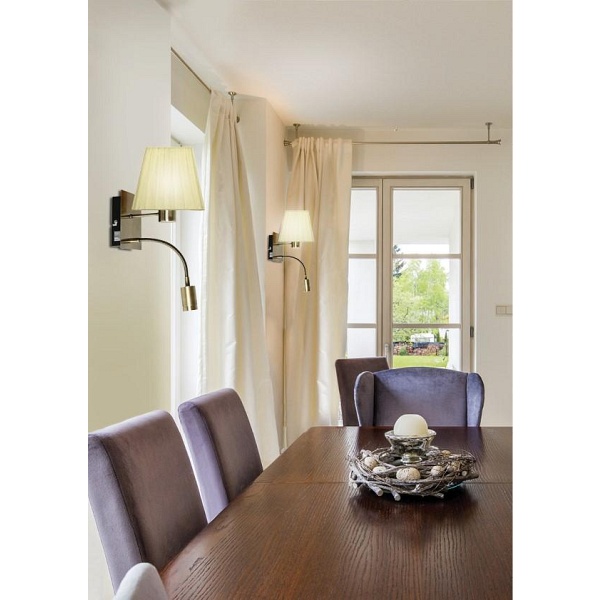 Sylwana Lampa Kinkiet 1X40W E14 + Led Z Wyłącznikiem Patyna / Żółty Kwadrat Candellux