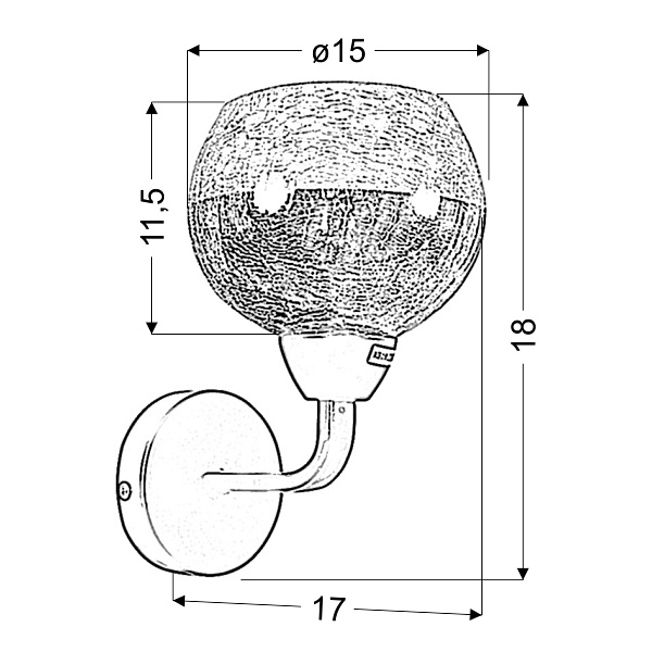 Cromina Gold Lampa Kinkiet 1X60W E27 Czarny Candellux
