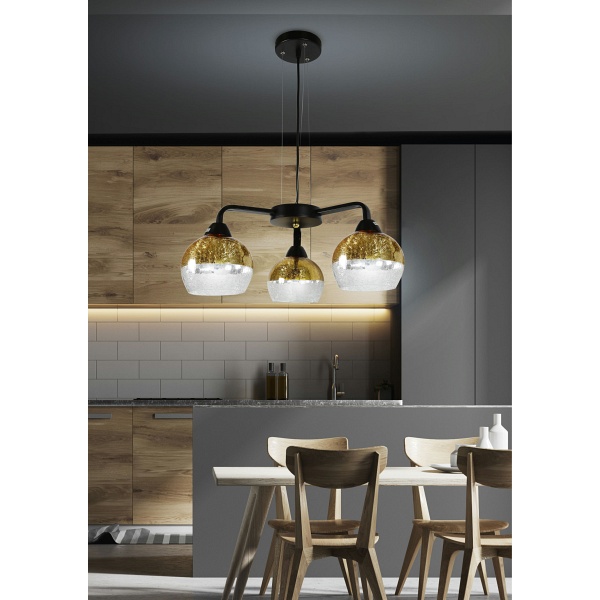 Cromina Gold Lampa Wisząca 3X60W E27 Czarny Candellux
