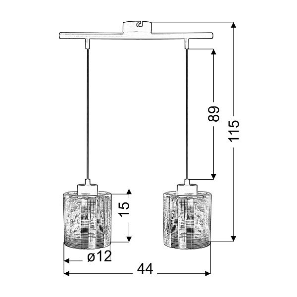 Nocturno Lampa Wisząca 2X40W E27 Chrom Candellux