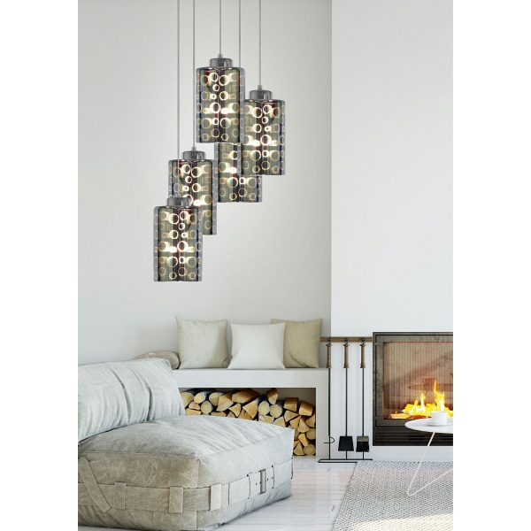 Nocturno Lampa Wisząca Talerz 5X40W E27 Chrom Candellux