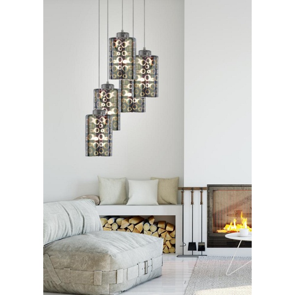 Nocturno Lampa Wisząca Talerz 5X40W E27 Chrom Candellux