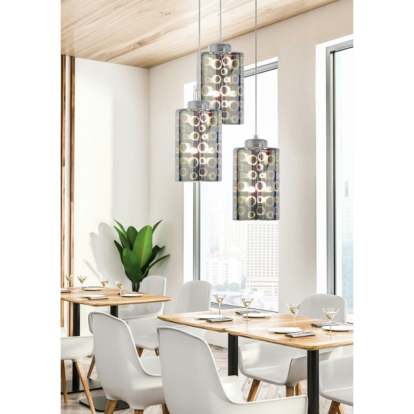 Nocturno Lampa Wisząca Talerz 3X40W E27 Chrom Candellux