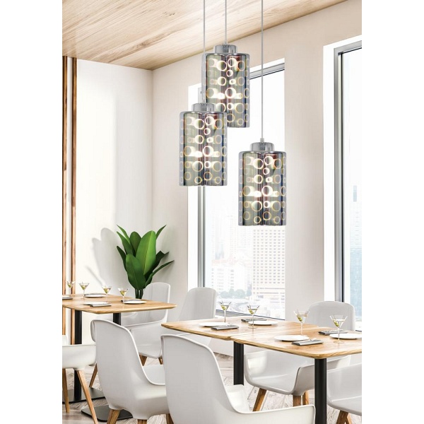 Nocturno Lampa Wisząca Talerz 3X40W E27 Chrom Candellux