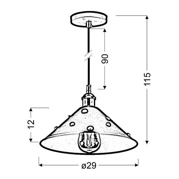 Scrimi 4 Lampa Wisząca 29 1X40W E27 Czarny Candellux